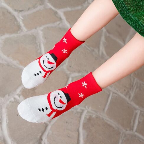 5 Pairs Christmas Socks Children Xmas Socks Crew Cotton Socks for 1-3/3-5/6-8/9-12 Children Toddlers Boys Girls in Kuwait