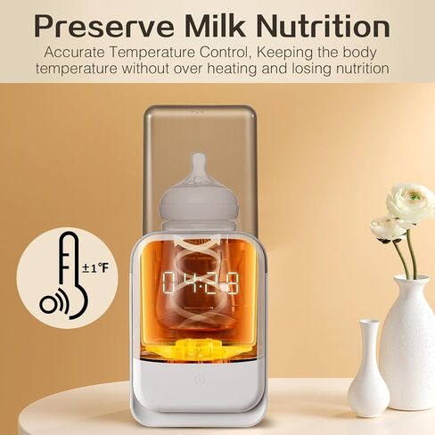Bottle Warmer, AMZBABYCHEF Fast Baby Bottle Warmer for Breastmilk & Formula, Double Bottle Warmer for All Bottles with Smart Temperature Control, Keep 24H, Heat Baby Food in Saudi Arabia