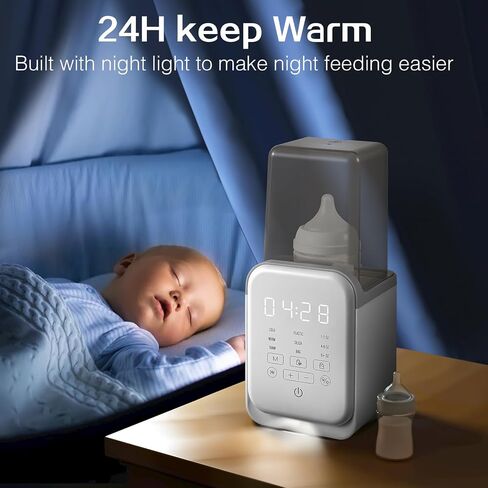 Bottle Warmer, AMZBABYCHEF Fast Baby Bottle Warmer for Breastmilk & Formula, Double Bottle Warmer for All Bottles with Smart Temperature Control, Keep 24H, Heat Baby Food in Saudi Arabia