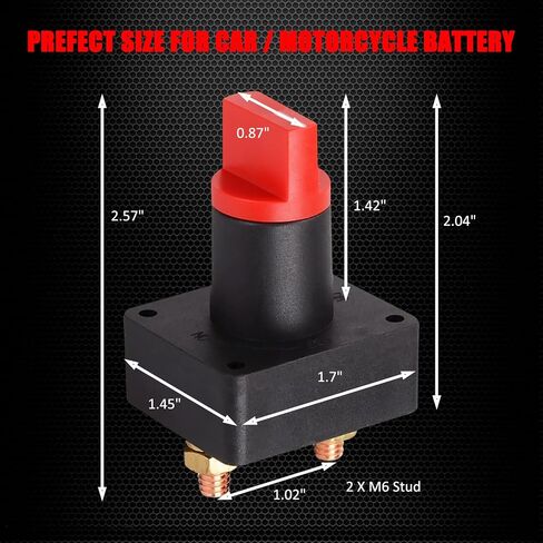 Ampper Battery Disconnect Switch, DC 12-48 V Battery Power Isolator Cut Off Master Switch Kit for Vehicles Motorcycles and More (100A, 2 Pack) in Kuwait