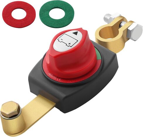 Top Post Battery Disconnect Switch 12V-48V, Car Battery Disconnect Switch Heavy Duty, Battery Cut Off Switch 12V with Anti-Corrosion Pad for Car, Vehicle, Rv, ATV Boat (Negative, On/Off) by XIOGZAXI in Saudi Arabia