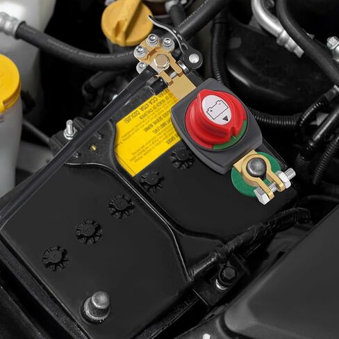 Top Post Battery Disconnect Switch 12V-48V, Car Battery Disconnect Switch Heavy Duty, Battery Cut Off Switch 12V with Anti-Corrosion Pad for Car, Vehicle, Rv, ATV Boat (Negative, On/Off) by XIOGZAXI in Saudi Arabia