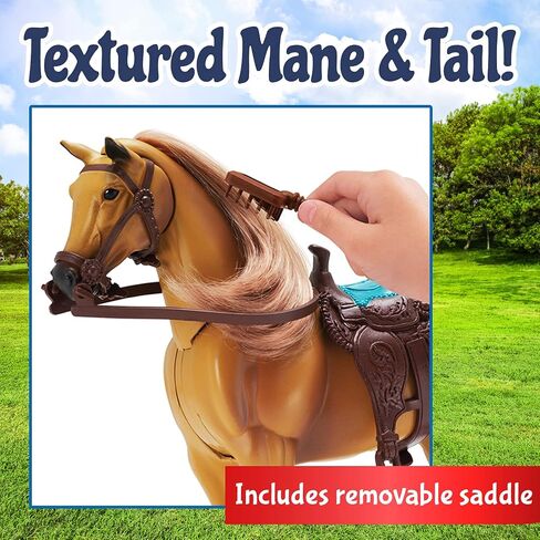 Sunny Days Entertainment Morgan Horse with Moveable Head, Realistic Sound and 14 Grooming Accessories - Blue Ribbon Champions Deluxe Toy Horses in Saudi Arabia