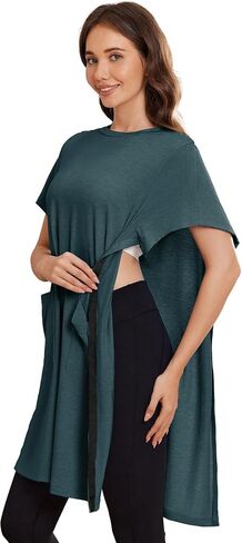 Deyeek Women's Post Shoulder Surgery dress Tear Away Short Sleeve Full Open Side Snap Adaptive Clothing with Pockets in Saudi Arabia