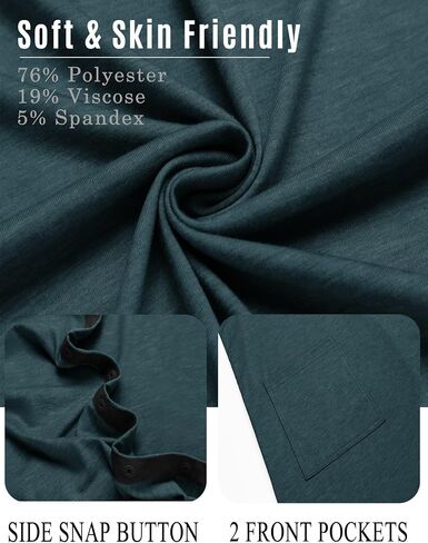 Deyeek Women's Post Shoulder Surgery dress Tear Away Short Sleeve Full Open Side Snap Adaptive Clothing with Pockets in Saudi Arabia
