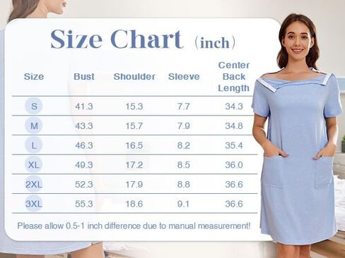 Deyeek Women's Post Shoulder Surgery dress Tear Away Short Sleeve Full Open Side Snap Adaptive Clothing with Pockets in Saudi Arabia