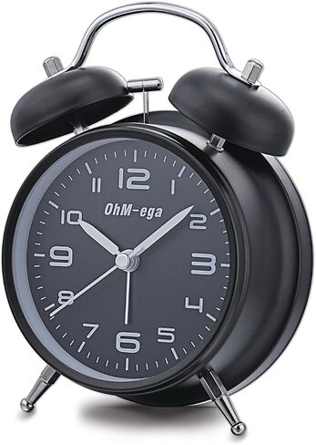 Loud Alarm Clock, Metal Twin Bell Alarm Clock for Heavy Sleepers, 4 Inches, Loud Alarm Clock for Heavy Sleepers Adults, Alarm Clock with Backlight for Bedroom and Home Decoration, Silver in Saudi Arabia