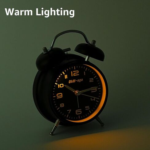 Loud Alarm Clock, Metal Twin Bell Alarm Clock for Heavy Sleepers, 4 Inches, Loud Alarm Clock for Heavy Sleepers Adults, Alarm Clock with Backlight for Bedroom and Home Decoration, Silver in Saudi Arabia