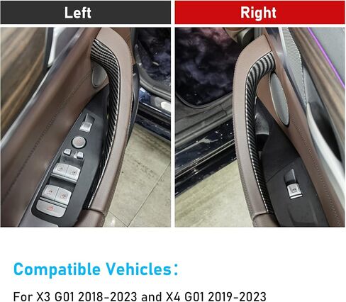 TTCR-II متوافق مع أغطية مقبض الباب BMW X3 2018-2024 X4 2019-2024، قطعتان من أغطية مقبض سحب الباب لـ X3 G01 وX4 G02 جانب السائق والراكب (ليست ألياف الكربون الحقيقية) in Kuwait