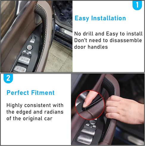 TTCR-II متوافق مع أغطية مقبض الباب BMW X3 2018-2024 X4 2019-2024، قطعتان من أغطية مقبض سحب الباب لـ X3 G01 وX4 G02 جانب السائق والراكب (ليست ألياف الكربون الحقيقية) in Kuwait