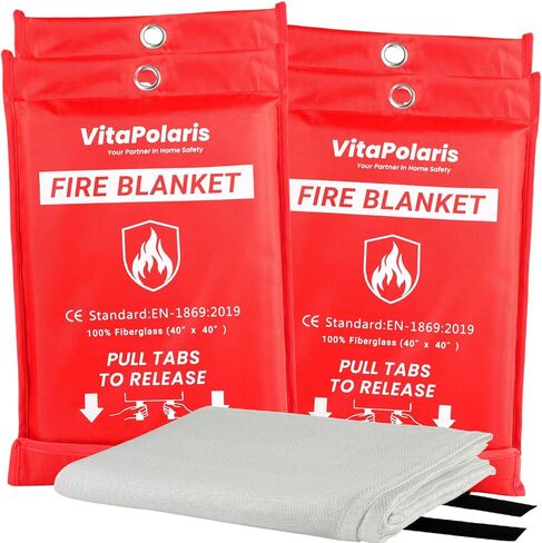 Heavy-Duty Emergency Fire Blanket for Home and Kitchen- 1 Pack - 40" x 40" Fire Extinguishing Blanket, Class K Fire Blanket for Kitchen,Fiberglass Fire Blanket for Home in Saudi Arabia