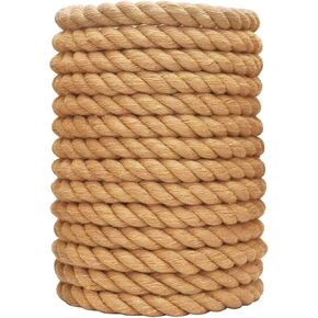 Natural Brown Cotton Rope 1/2 inch x 50 feet Nautical Rope for Crafts, Baskets, Plant Hanger, Wall Hanging, Home Decor