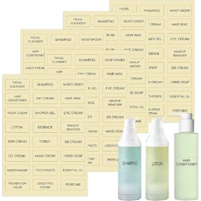 Toiletry Labels for Travel Size Bottles,120 PCS Travel Bottle Labels Waterproof,Clear Bathroom Labels Makeup Label for Shampoo Conditioner Lotion Cream