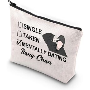 JNIAP K-Pop SKZ Makeup Bag K-Pop SKZ Gifts Single Taken Mentally Dating With Bang C SKZ Merchandise (With Bang mb)