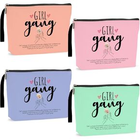 4Pcs Girls Trip Gifts Favors Weekend Bag Funny Makeup Bag Girls Weekend Gifts Friendship Gifts Weekender Bags for Women Girls Bridesmaid Cosmetic Bag Zipper Pouch Wedding Bachelorette Party