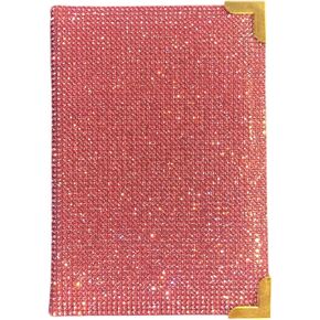 Diamond Bling Passport Cover with Metal Edge Protector, Vacation Essential, Wallet Organizer, Small Gift, Travel Accessories for Women and Men (AB/Rose Gold Edge)