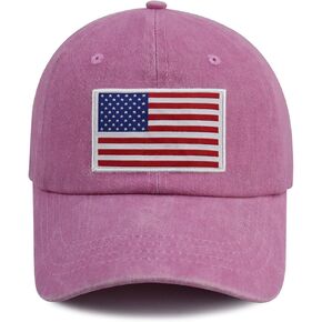 American Flag Hat for Men Women, Funny Adjustable Cotton Baseball Cap