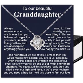 Our Granddaughter Necklace Gift from Grandparents, Love Knot Necklace, Gifts for Granddaughter From Grandparents, Granddaughter Gifts, Necklace For Granddaughter on Christmas, Graduation