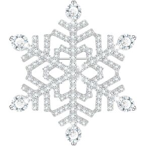 Snowflake Brooch Pin with Austrian Crystals Pearl Floral Party Corsage For Cloth Bag Christmas Mothers Women Gift