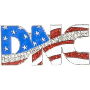 Madison Tyler Americana Brooches Pins | Silver Plated Brooch for Women | Fashion DNC Brooch Pins for Women | 2024 Presidential Election Collection Brooch for Women Men Jewelry Gift