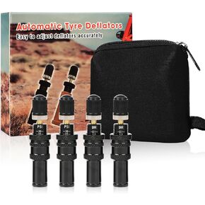 4Pcs Adjustable Auto-Stop Tire Deflator Valve Kit, 10-30 PSI/0.7-2 BAR Tire Air Down Tool for Car, Offroad, Truck, Pickup, Motorcycle, ATV (Black)