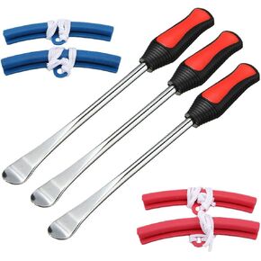 Tire Spoons Lever Iron Tool, 11.5" Professional Steel Tire Changing Kit Tool for Dirt Bike, Motorcycle Tire Changing Kit with 3 Tire Irons 4 Rim Protectors