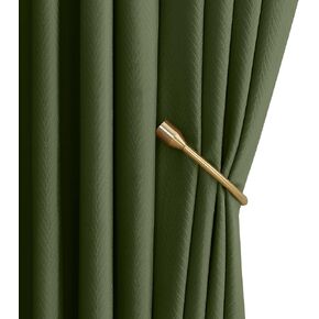 RYB HOME Green Leaf Pattern Velvet Curtains, Back Tab Blackout Room Darking Privay Thermal Insultaed Soft Curtains & Drapes for Nusery Bedroom Office Christmas Festival, Hunter Green, 2 Panels