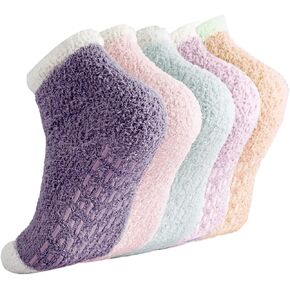 5 أزواج من الجوارب الغامضة، شبشب ناعم ومريح، جوارب شتوية دافئة من القطيفة، جوارب عيد الميلاد، هدايا للنساء in Kuwait