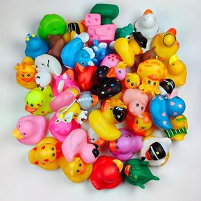Assorted Rubber Duck Small Rubber Ducks in Bulk Baby Shower Bath Toy for Kids Toddler Birthday Christmas Party Favors Stocking Stuffers Classroom Incentives (Christmas Ducks 6pcs)