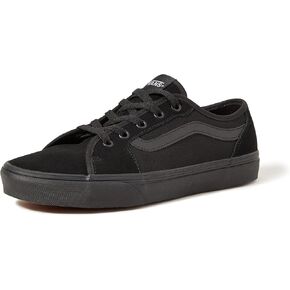 Vans Women's Low-Top Trainer Sneaker, Suede Canvas Black Black, 7.5