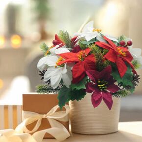 2 Bundles Artificial Fall Flowers Fake Mums Silk Chrysanthemum with Rose Daisy Bouquet Autumn Faux Flowers Arrangements for Home Wedding Table Centerpieces Party Fall Decor