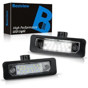 Bestview LED License Plate Lights Tag Lamp Assembly for Ford Mustang 2010-2014,Fusion 2006-2012,Taurus 2010-2019,Flex Focus Lincoln Mercury, Rear License Plate Lamp 6000K White,Pack of 2