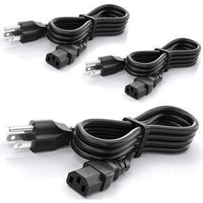 CYD 4FT 3 Prong AC Power Cord Compatible with Sony PlayStation 4 Pro CUH-7000 Series, PlayStation PS3 First-Generation(Fat), Xbox360 1st Generation(Fat), 3Pack
