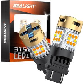 SEALIGHT CANBUS 3157 Switchback LED Bulbs 3057 3457 T25 Dual Color Amber/White Anti Hyper Flash Built-in Resistor Error Free Turn Signal Lights DRL Lights, Pack of 2