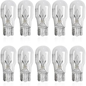 10 PCS T8.5 Car Halogen Reversing Lights, 12V 4W BA9S Base Dual Line Brake Turn Signal Lights, Light Replacement Modification Accessories, Universal for Most Cars, Trucks, SUVs (White)