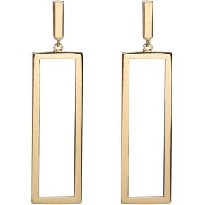FAMARINE Gold Silver Black Rectangle Geometric Drop Dangle Earrings for Women Fashion Prom Jewelry in Kuwait