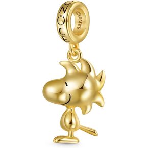 GNOCE Peanuts Snoopy Pendant Dangle Charm for Women, S925 Sterling Silver Dangle Charms for Women Wife, Valentine‘s Day, Mother’s Day Jewelry (Woodstock)