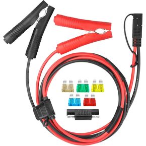 10AWG Alligator Clip to SAE Connector 10Gauge Battery Alligator Crocodile Clips to SAE Connector Extension Cable with 5 Fuse for Solar Panel Cars Motorcycles Charger 2FT