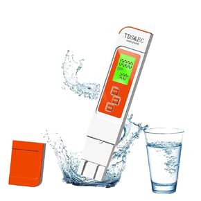 3 in 1 TDS Meter - TDS EC & Temperature(°C,°F) Meter,Accurate & Reliable Digital Water Testing kits for Drinking Water Quality, Tap, Well, Swimming Pool,Hydroponics, Aquarium, RO/DI System, WHITE