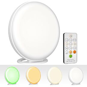 UV-Free LED Light Therapy Lamp, Bright White with 15,000 Lux,Full Spectrum Light,Green Light Therapy Lamp, Dimmable, Timing, Remote Control, Large lightbox