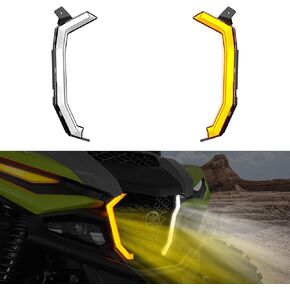 Front Grill Accent Fang Lights for Yamaha RMAX 1000, Amber Turn Signal Signature LED Grille Lamp for Yamaha Wolverine RMAX2 RMAX4 1000 2021 2022 2023 2024 Accessories (Plug&Play, 2PCS)