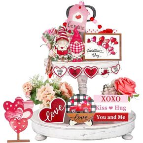14 Pcs Day of The Dead Tiered Tray Decor,Dia De Los Muertos Decorations,Halloween Tiered Tray Decor,Sugar Skull Wooden Table Signs,Wreaths Wine Flowers Candles Centerpieces for Halloween Party Decor