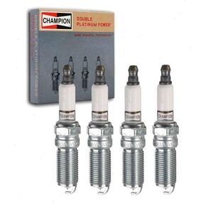 4 pc Champion Double Platinum Spark Plugs compatible with Ford Fusion 2.0L 2.3L 2.5L L4 2006-2020