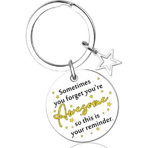 Inspirational Gifts for Women Men Sometimes You Forget Your Awesome Gifts Inspirational Keychain Encouragement Gifts for Best Friend Sister Coworker Unique Birthday Valentines Day Gifts