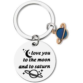 I Love You to the Moon and to Saturn Keychains Anniversary Valentines Gifts for Couple Husband Wife I Love You Gifts for Girlfriend Boyfriend Birthday Christmas Gift Mom Dad Key Chains