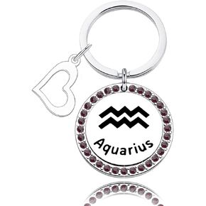 WKXZMTR 12 Constellations Keychain Constellation Jewelry Zodiac Sign Gift Astrology Jewelry Birthday Gift for Women Girls