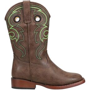 ROPER Toddler Boys Reno Embroidered Square Toe Casual Boots Mid Calf - Brown
