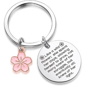ZNOSVEI Wildflower Keychain For Women Bff Jewelry Encouragement Jewelry Christmas Jewelry Girlfriend Gift