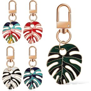 VALICLUD 5 قطعة حامل المنجد أوراق النباتات الاستوائية سلسلة المفاتيح شجرة Monstera النبات المفاتيح الزينة أوراق النبات حلقة رئيسية سيارة الاستوائية أوراق النخيل سلسلة المفاتيح حقيبة هاواي مأدبة البوهيمي سبيكة in Kuwait