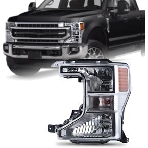 OEM Style Chrome Bezel Halogen Headlight Assembly Compatible with 2020-2022 Ford F250 F350 SuperDuty Right Passenger Side LC3Z-13008-A FO2503405